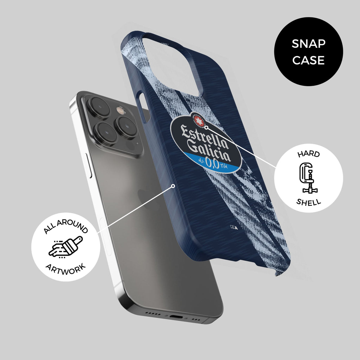 Phone case with the Celta Vigo 2025-26 Away football shirt design by RIPA Football