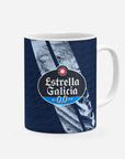 Mug with the Celta Vigo 2025-26 Away football shirt design by RIPA Football