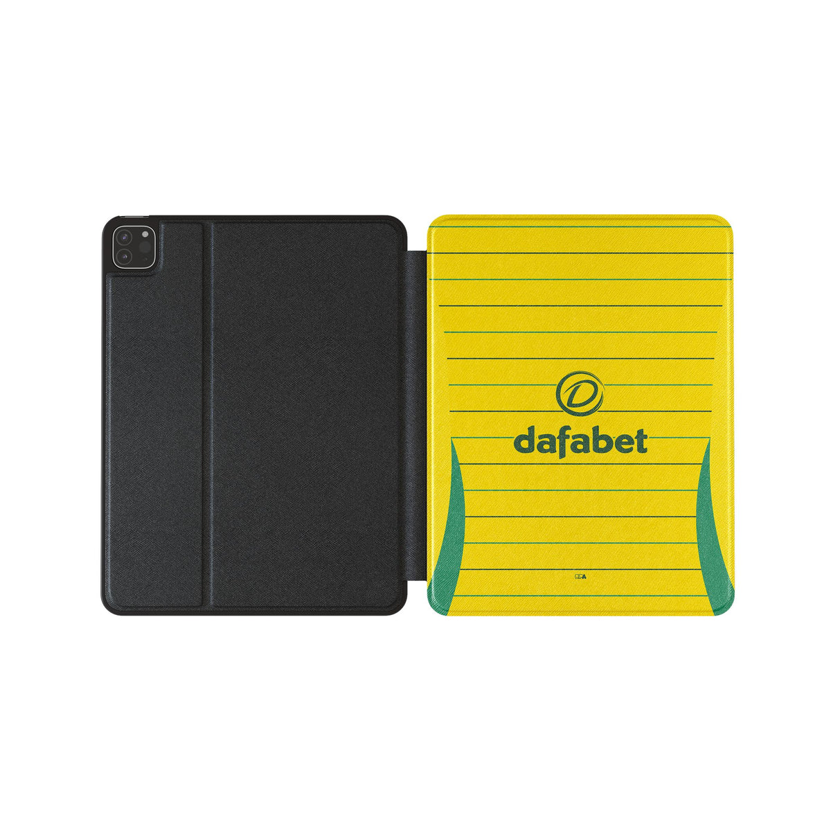 iPad case with the Celtic 2024-25 Away football shirt design by RIPA Football
