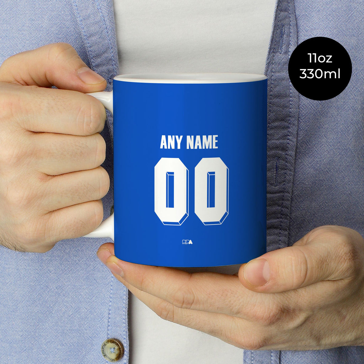 Mug with the Chelsea 2011-12 Home football shirt design by RIPA Football