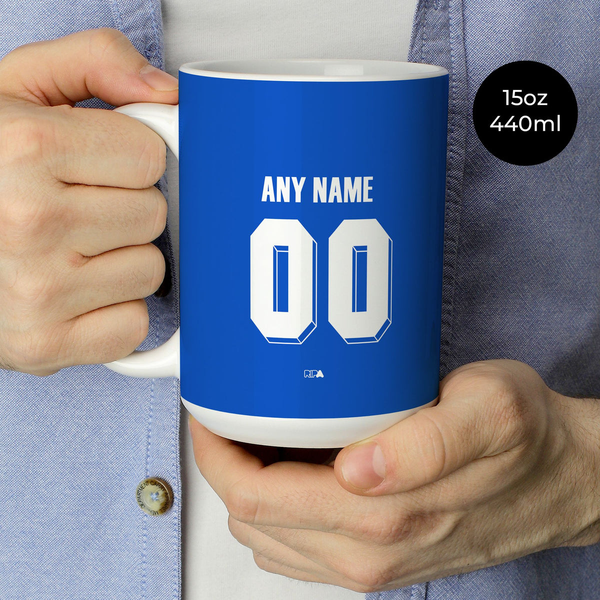 Mug with the Chelsea 2011-12 Home football shirt design by RIPA Football
