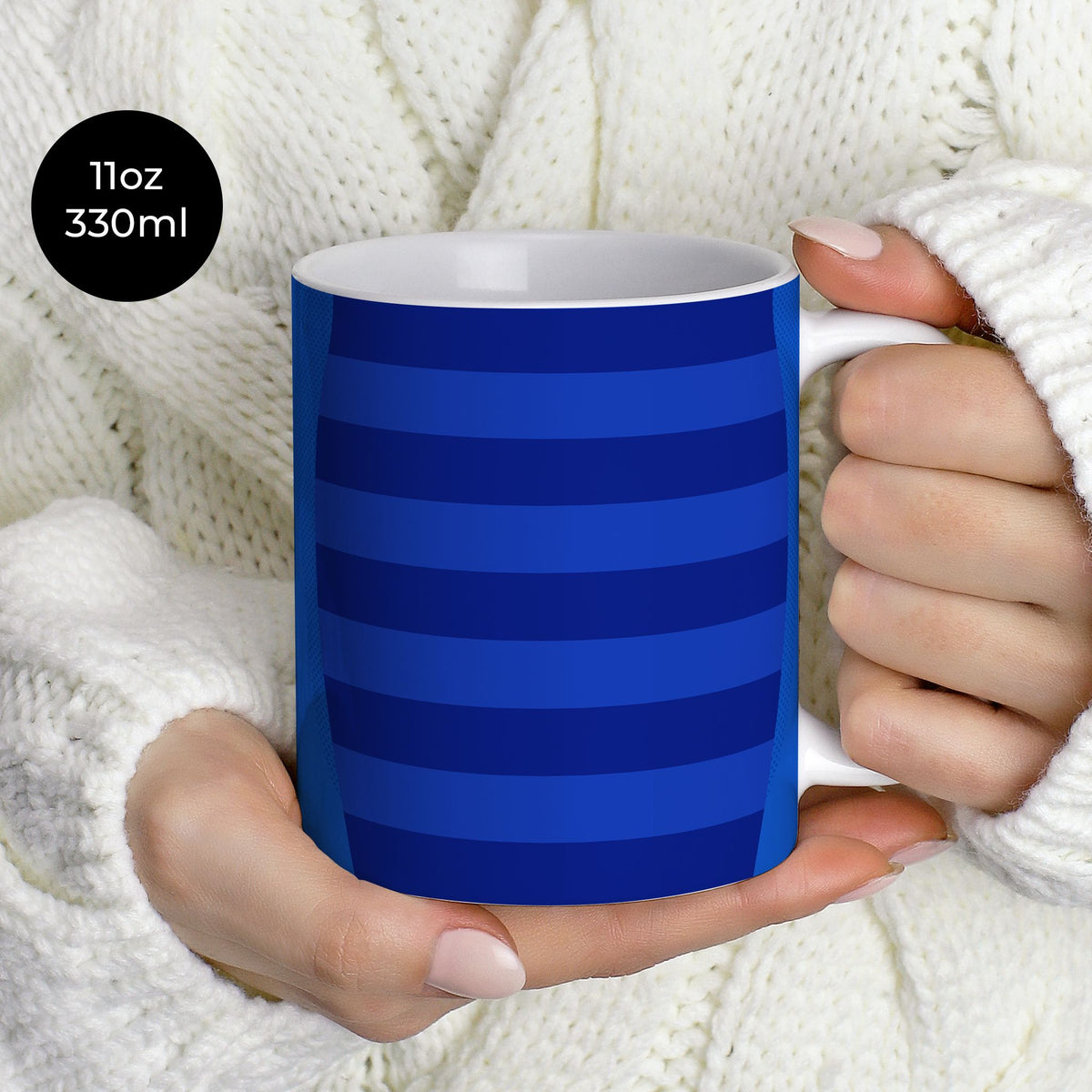 Mug with the Chelsea 2011-12 Home football shirt design by RIPA Football