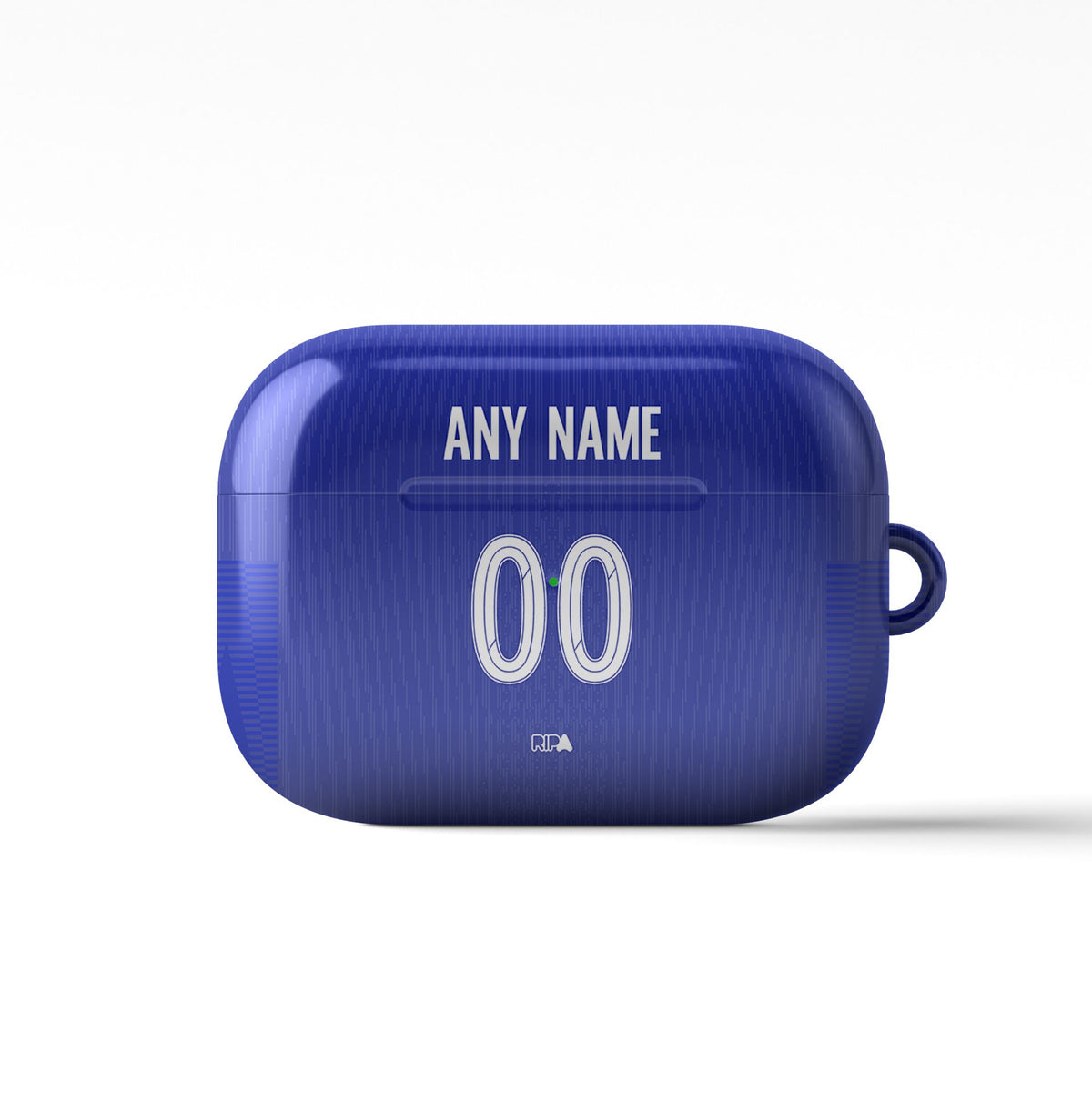 AirPods case with the Chelsea 2024-25 Home football shirt design by RIPA Football