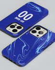 Phone case with the Chelsea 2024-25 Home football shirt design by RIPA Football