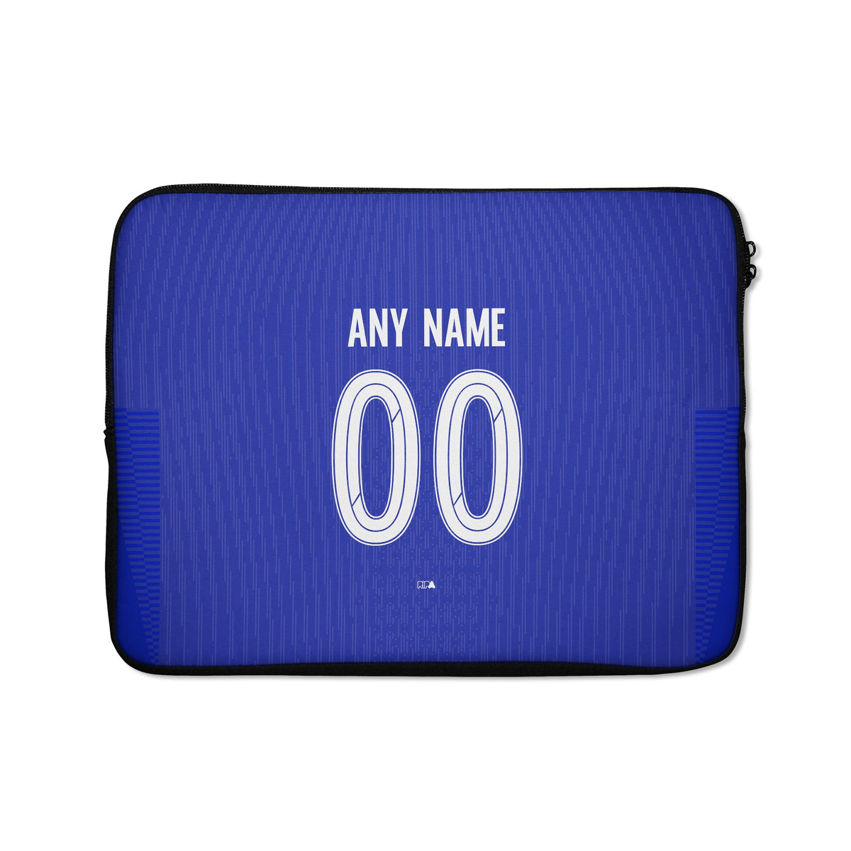 Laptop sleeve with the Chelsea 2024-25 Home football shirt design by RIPA Football