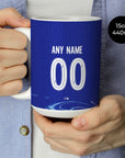 Mug with the Chelsea 2024-25 Home football shirt design by RIPA Football