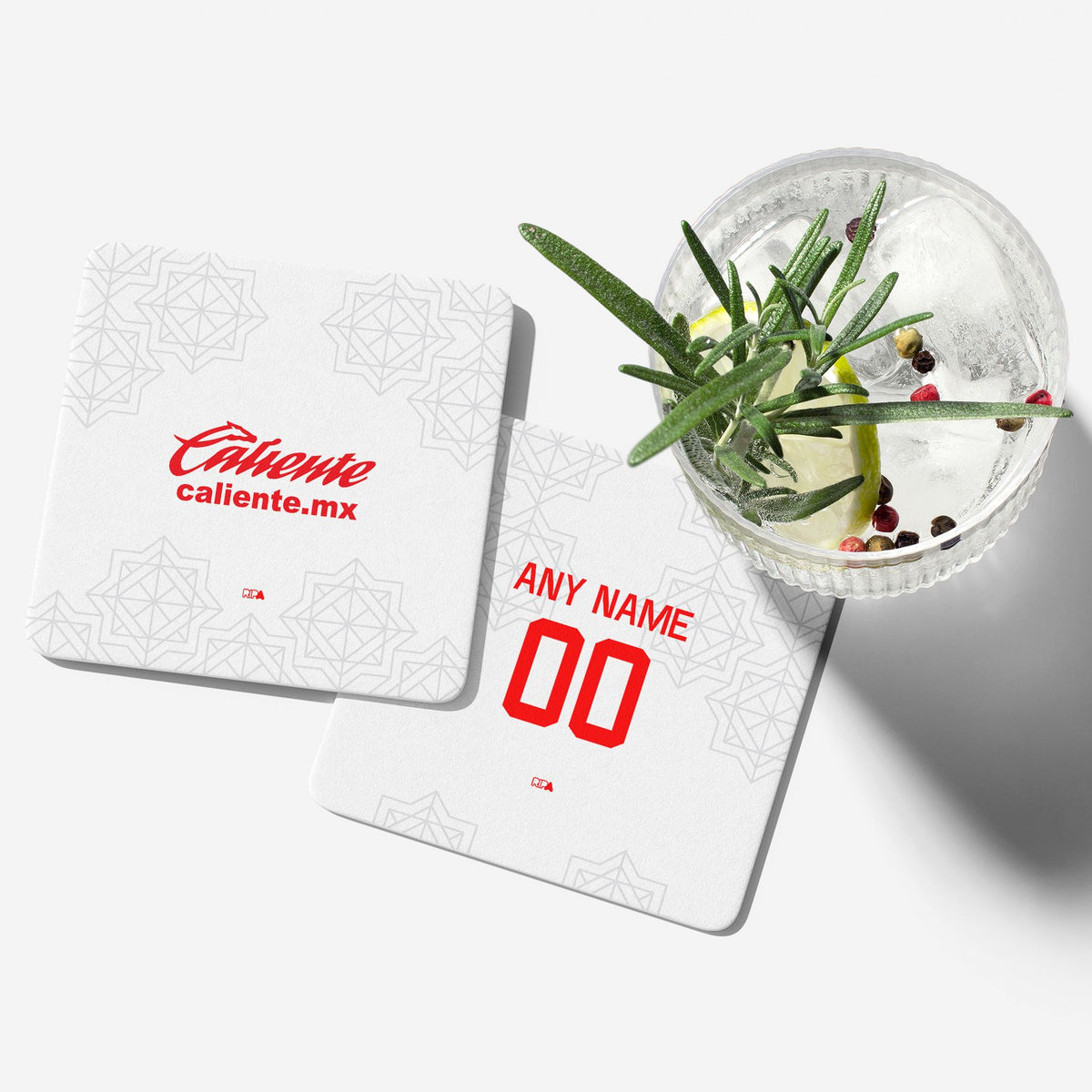 Coaster with the Chivas Guadalajara 2022-23 Away football shirt design by RIPA Football