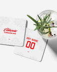 Coaster with the Chivas Guadalajara 2022-23 Away football shirt design by RIPA Football
