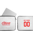 Laptop sleeve with the Chivas Guadalajara 2022-23 Away football shirt design by RIPA Football