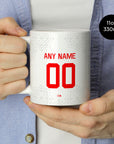 Mug with the Chivas Guadalajara 2022-23 Away football shirt design by RIPA Football