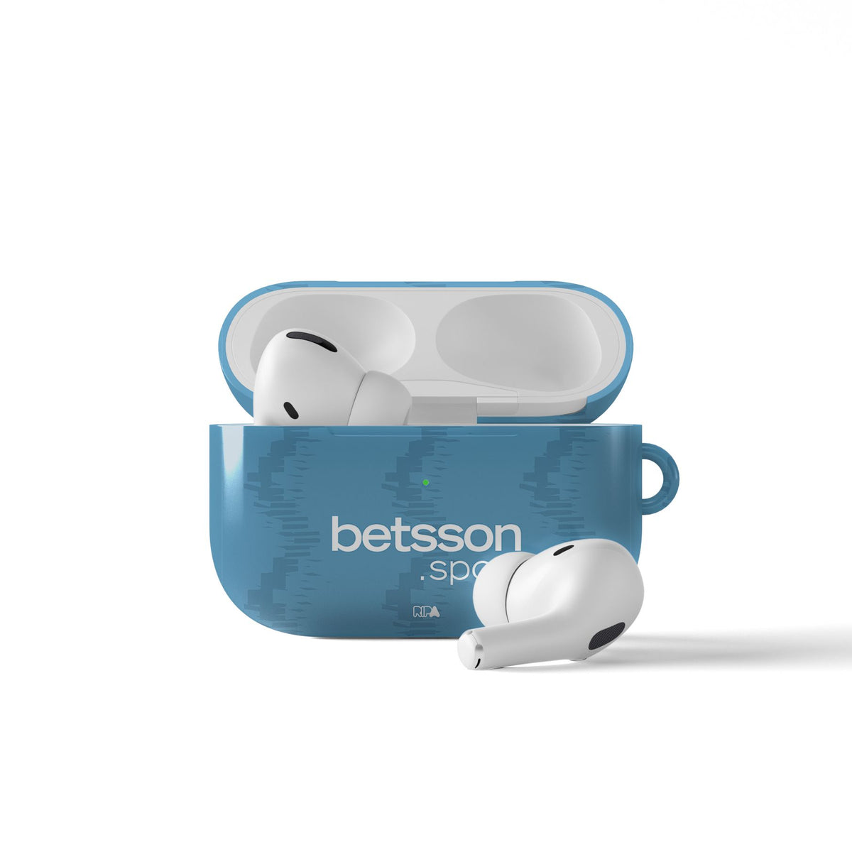 AirPods case with the Club Brugge 2025-26 Third football shirt design by RIPA Football