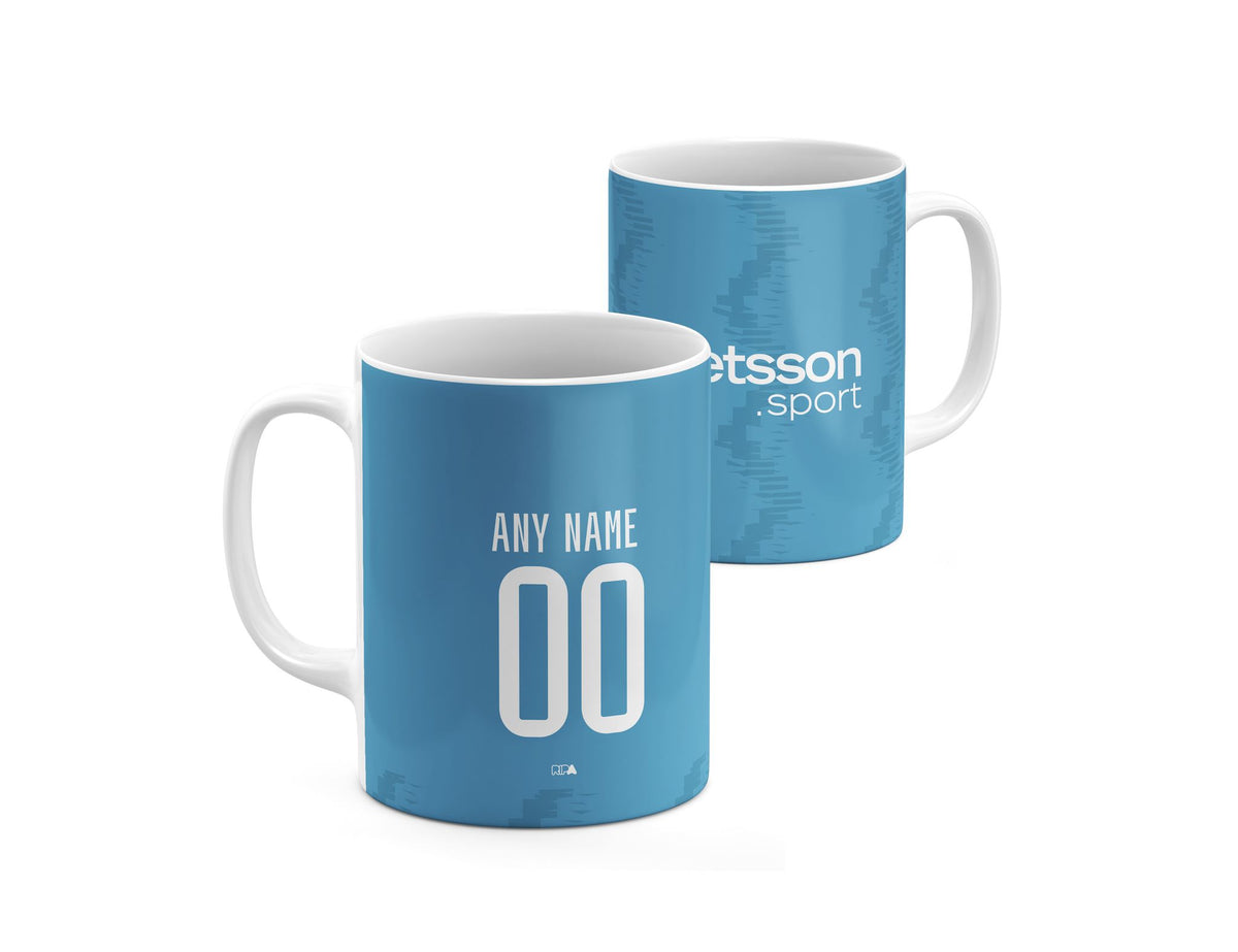 Mug with the Club Brugge 2025-26 Third football shirt design by RIPA Football