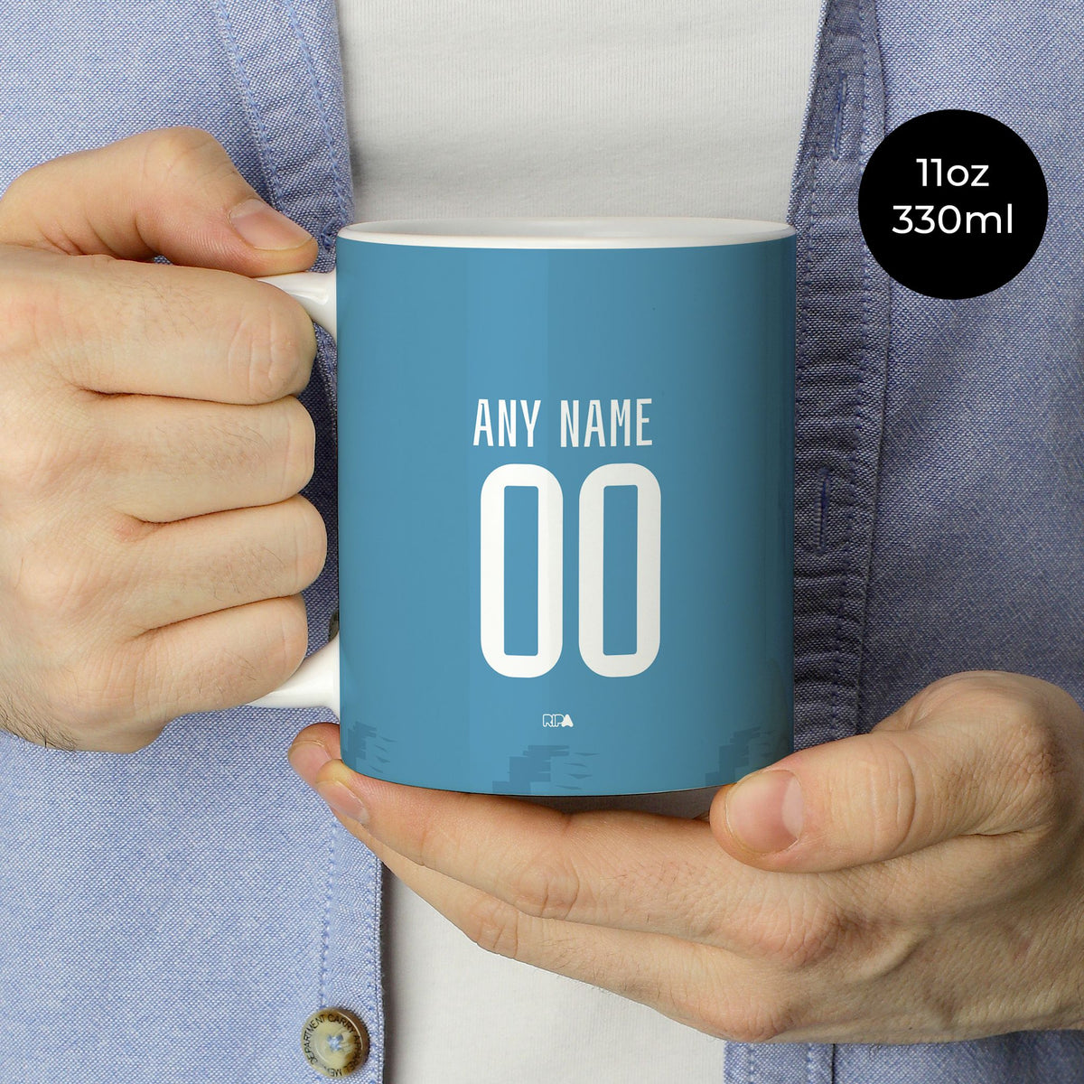 Mug with the Club Brugge 2025-26 Third football shirt design by RIPA Football