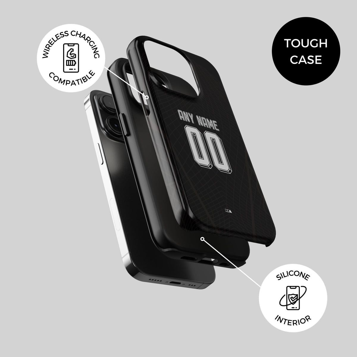 Phone case with the Corinthians 2023-24 Away football shirt design by RIPA Football