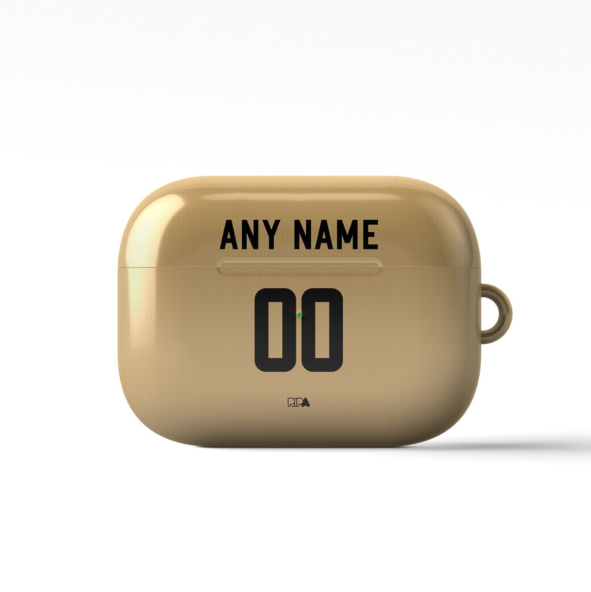 AirPods case with the Crystal Palace 2025-26 Away football shirt design by RIPA Football