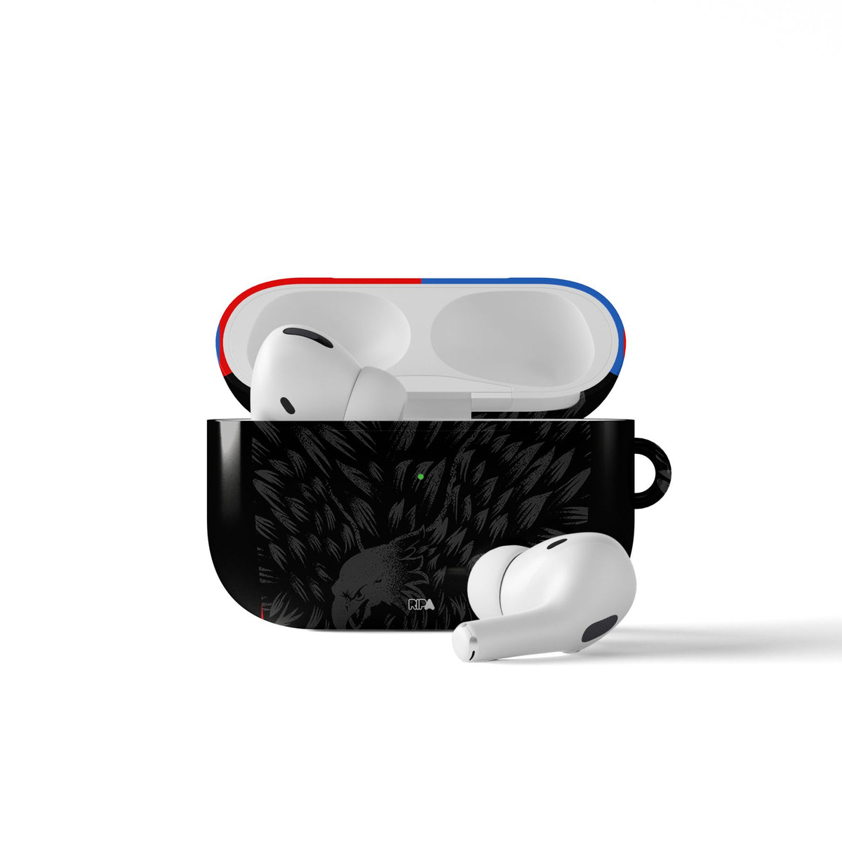 AirPods case with the Crystal Palace 2026-27 Away football shirt design by RIPA Football