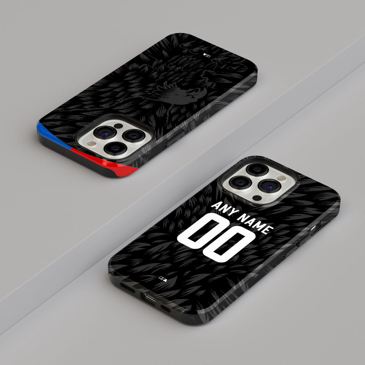 Phone case with the Crystal Palace 2026-27 Away football shirt design by RIPA Football