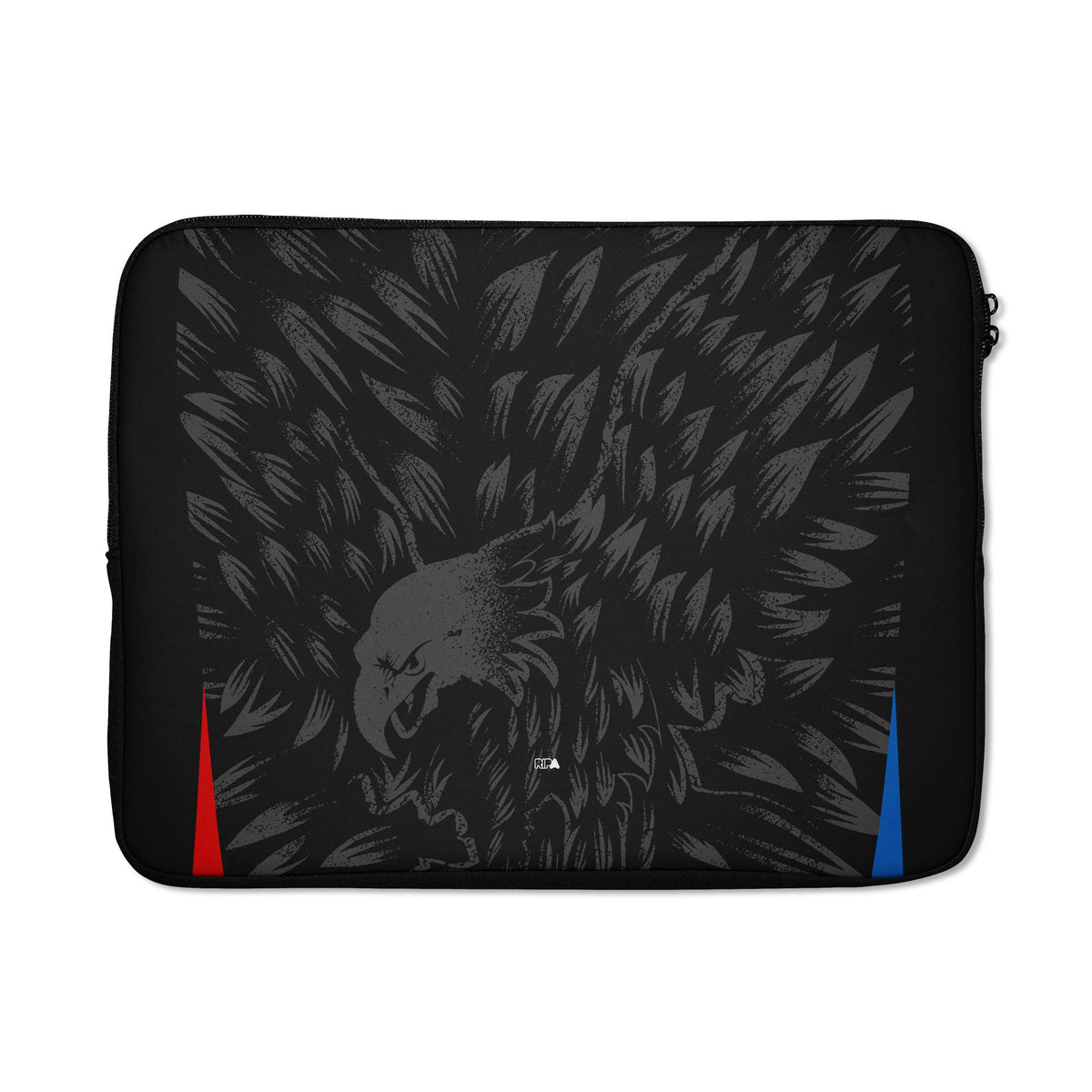 Laptop sleeve with the Crystal Palace 2026-27 Away football shirt design by RIPA Football