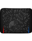 Laptop sleeve with the Crystal Palace 2026-27 Away football shirt design by RIPA Football