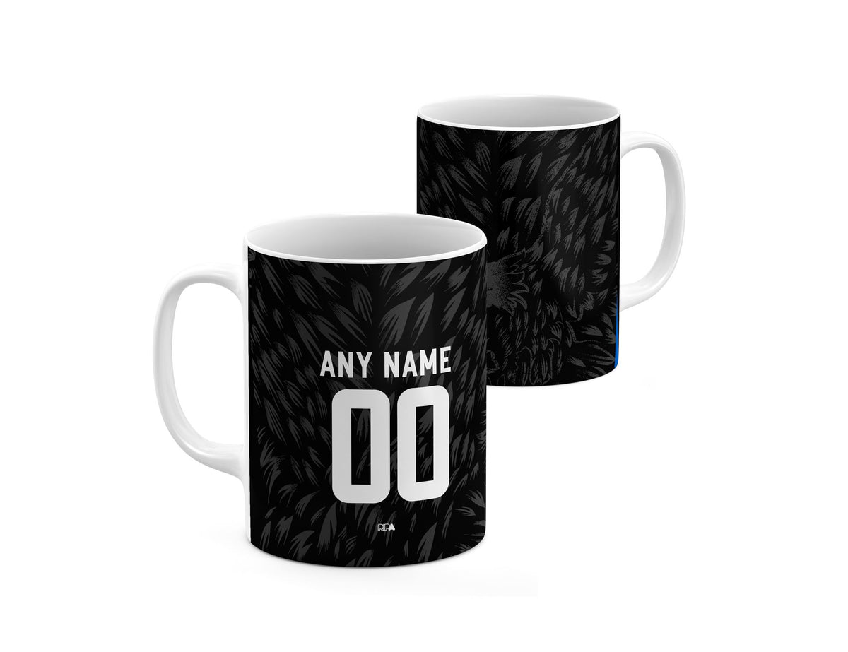 Mug with the Crystal Palace 2026-27 Away football shirt design by RIPA Football