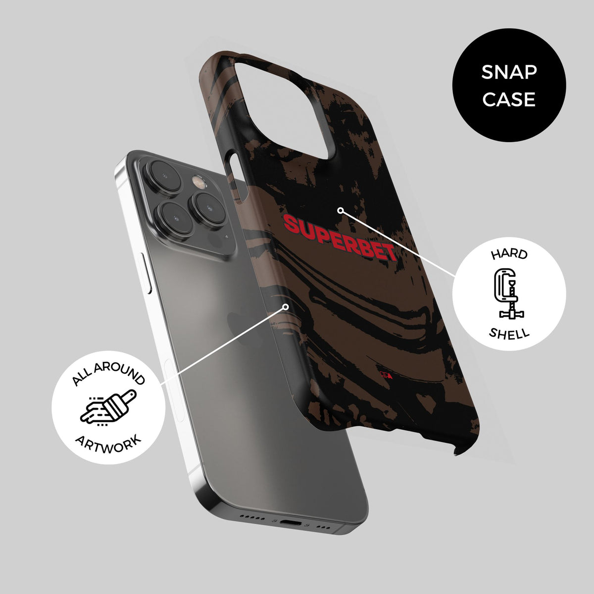 Phone case with the Dinamo București 2026-27 Third football shirt design by RIPA Football