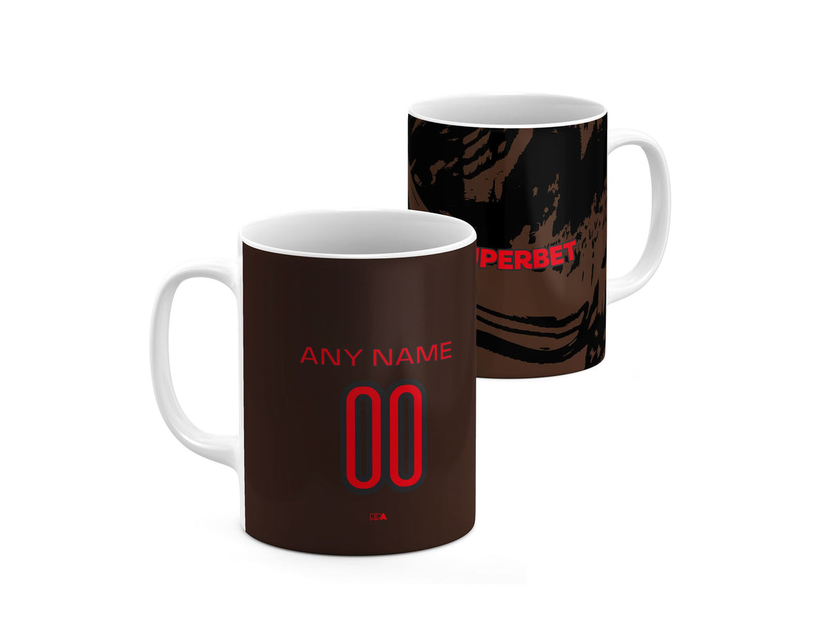 Mug with the Dinamo București 2026-27 Third football shirt design by RIPA Football