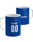 Mug with the Dinamo Zagreb 2026-27 Home football shirt design by RIPA Football