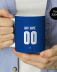 Mug with the Dinamo Zagreb 2026-27 Home football shirt design by RIPA Football