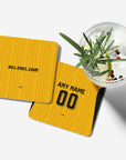 Coaster with the Dynamo Dresden 2026-27 Home football shirt design by RIPA Football