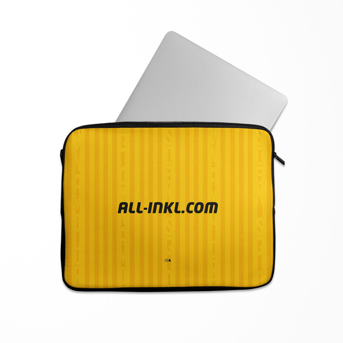 Laptop sleeve with the Dynamo Dresden 2026-27 Home football shirt design by RIPA Football
