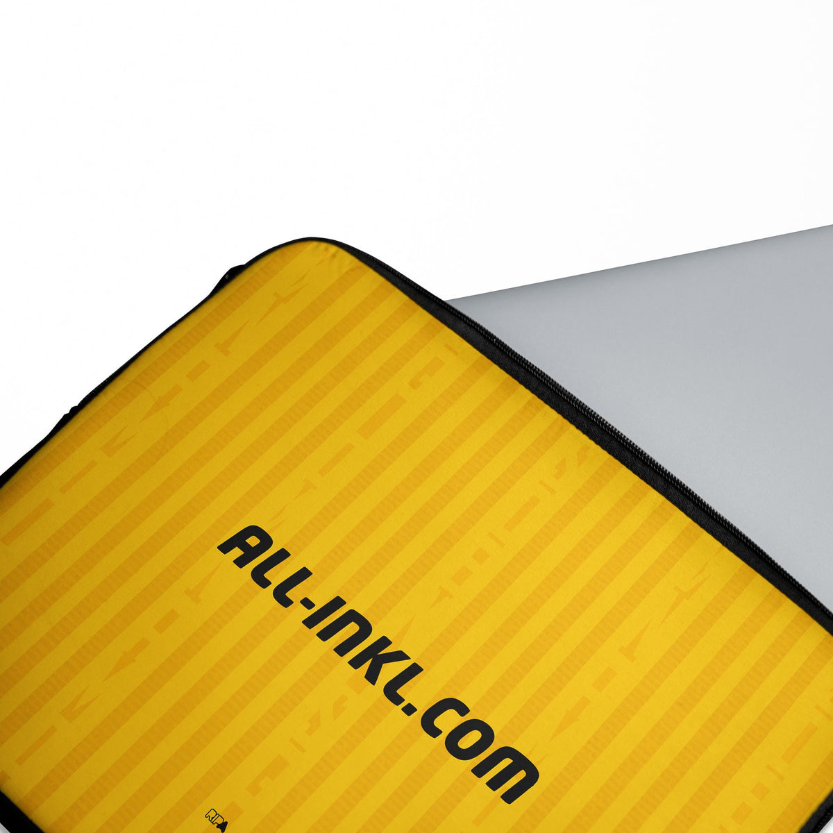 Laptop sleeve with the Dynamo Dresden 2026-27 Home football shirt design by RIPA Football