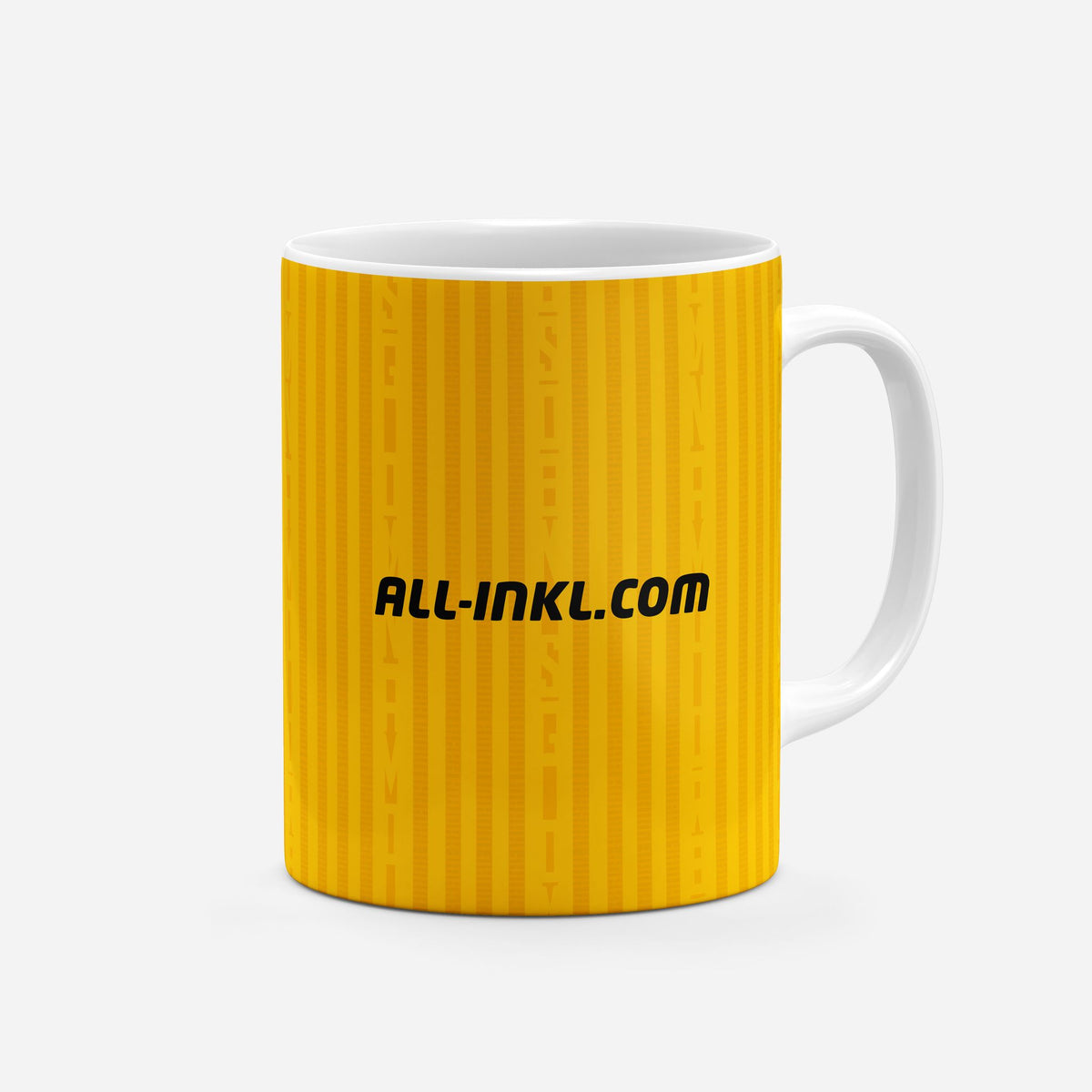 Mug with the Dynamo Dresden 2026-27 Home football shirt design by RIPA Football