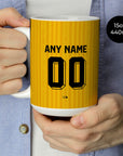 Mug with the Dynamo Dresden 2026-27 Home football shirt design by RIPA Football
