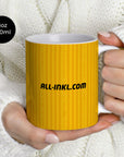 Mug with the Dynamo Dresden 2026-27 Home football shirt design by RIPA Football
