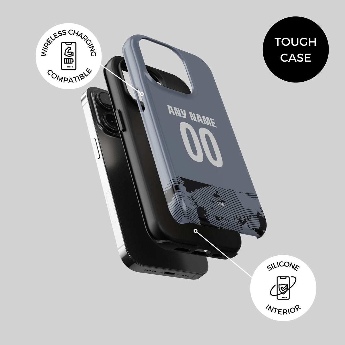 Phone case with the Eintracht Frankfurt 2025-26 Third football shirt design by RIPA Football