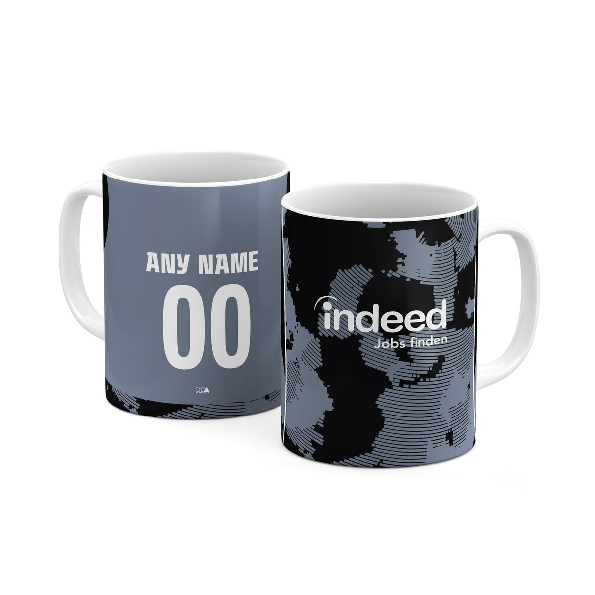 Mug with the Eintracht Frankfurt 2025-26 Third football shirt design by RIPA Football