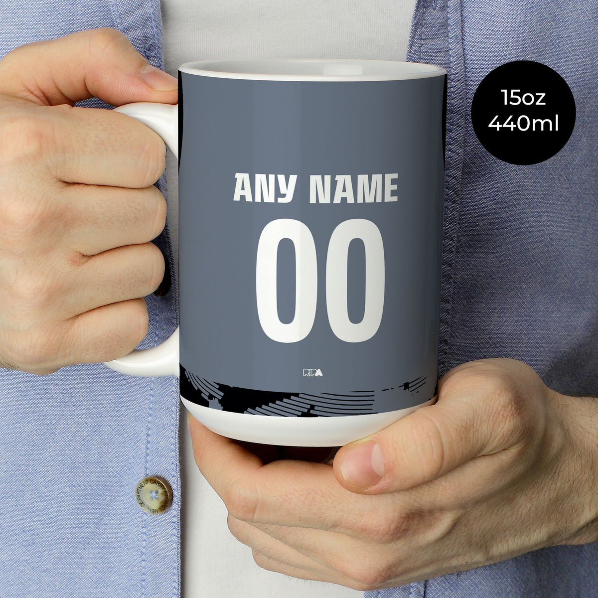 Mug with the Eintracht Frankfurt 2025-26 Third football shirt design by RIPA Football