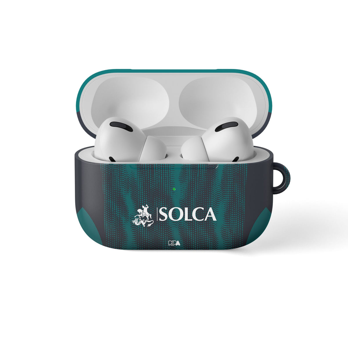 AirPods case with the Emelec 2026 Third football shirt design by RIPA Football