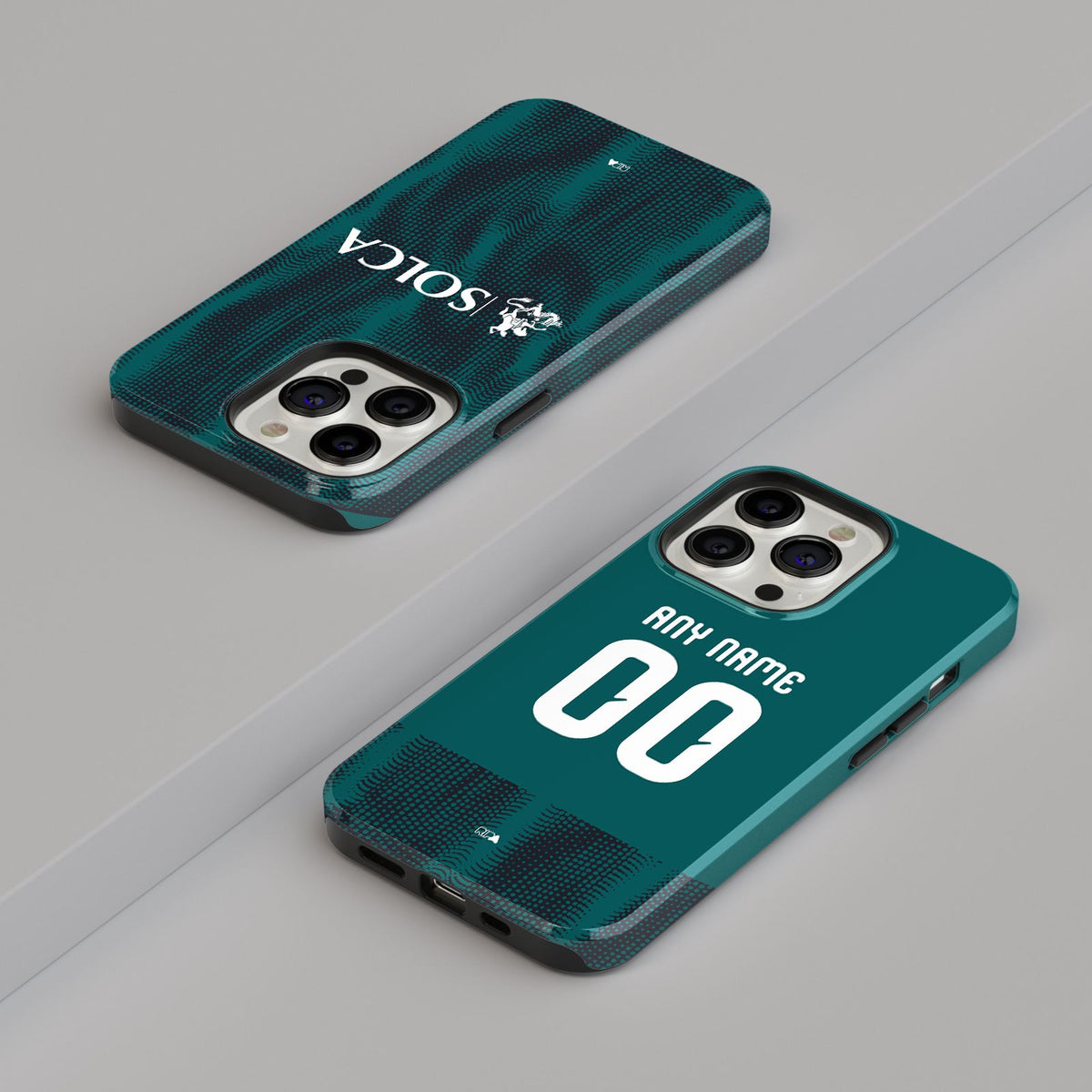 Phone case with the Emelec 2026 Third football shirt design by RIPA Football