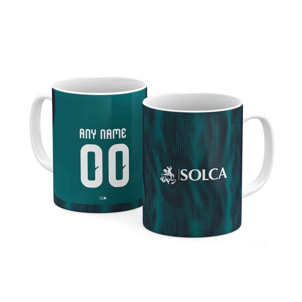 Mug with the Emelec 2026 Third football shirt design by RIPA Football