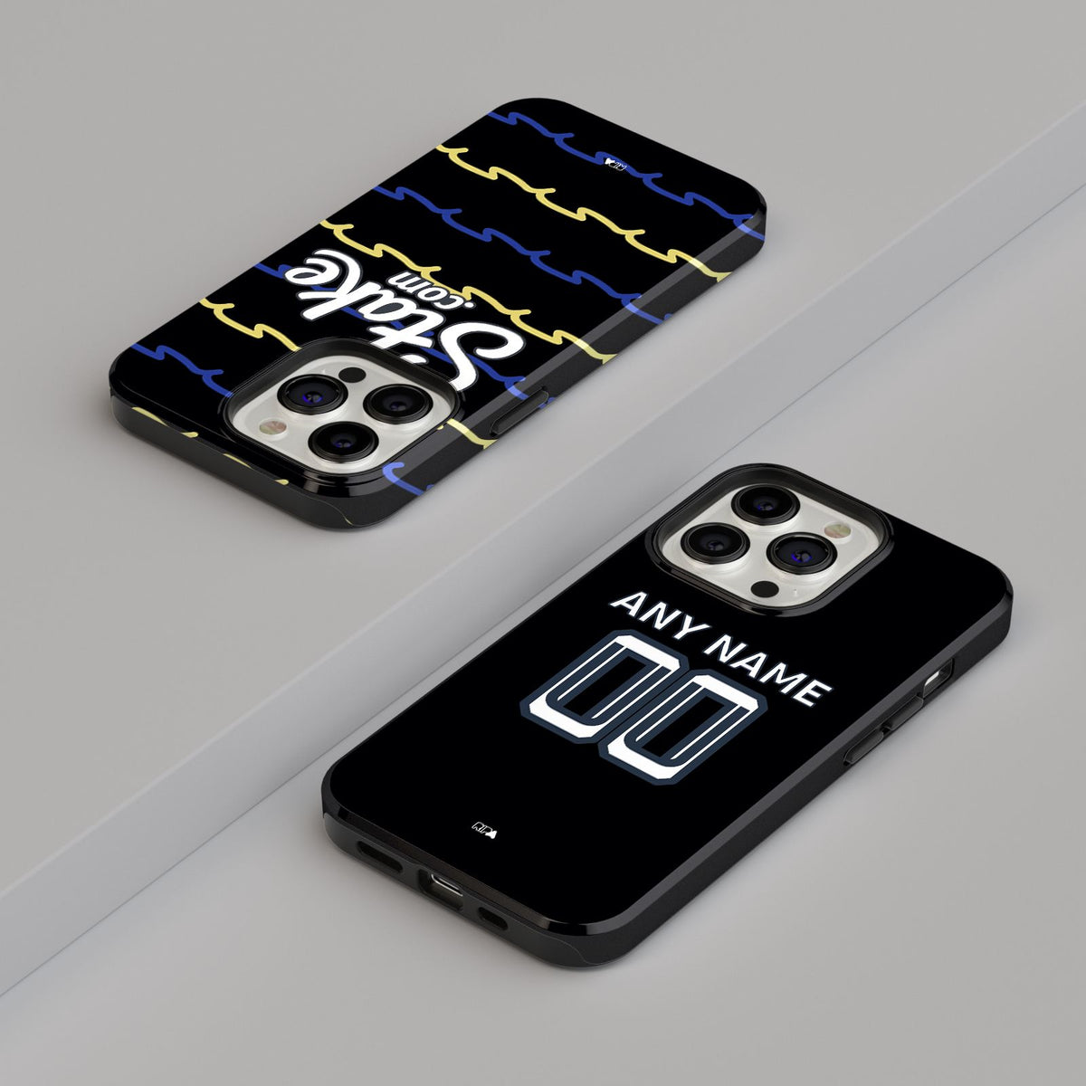 Phone case with the Everton 2025-26 Third football shirt design by RIPA Football