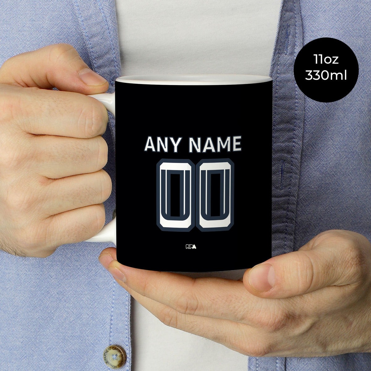 Mug with the Everton 2025-26 Third football shirt design by RIPA Football