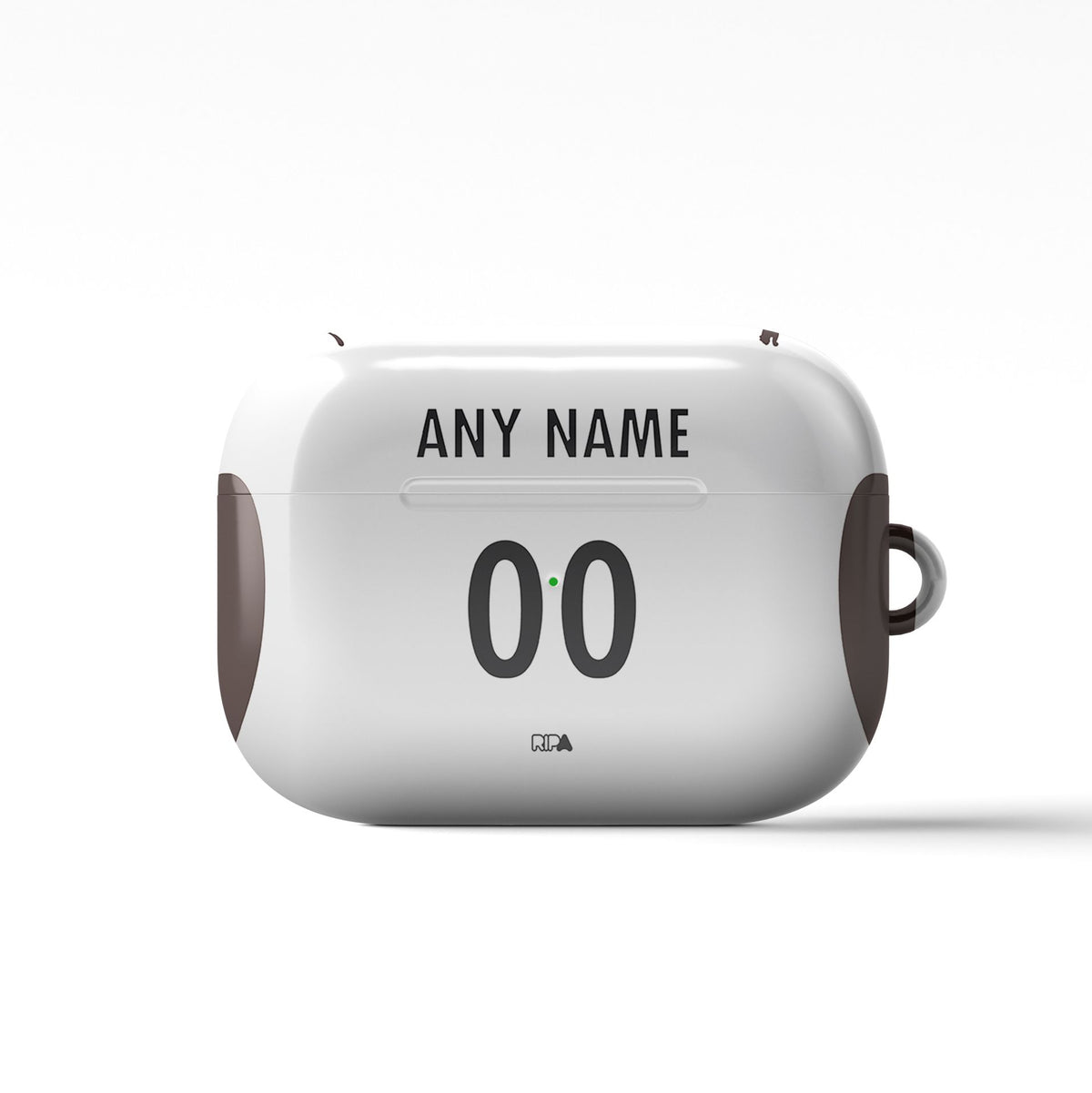 AirPods case with the St. Pauli 2026-27 Away football shirt design by RIPA Football