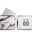 Laptop sleeve with the St. Pauli 2026-27 Away football shirt design by RIPA Football