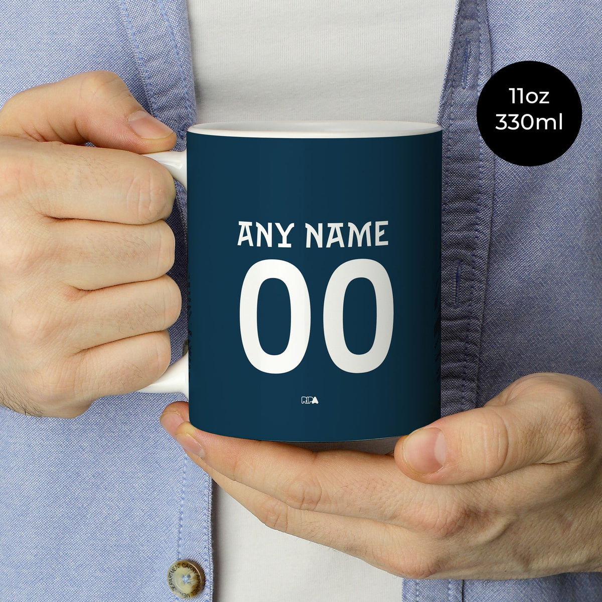Mug with the Utrecht 2026-27 Away football shirt design by RIPA Football