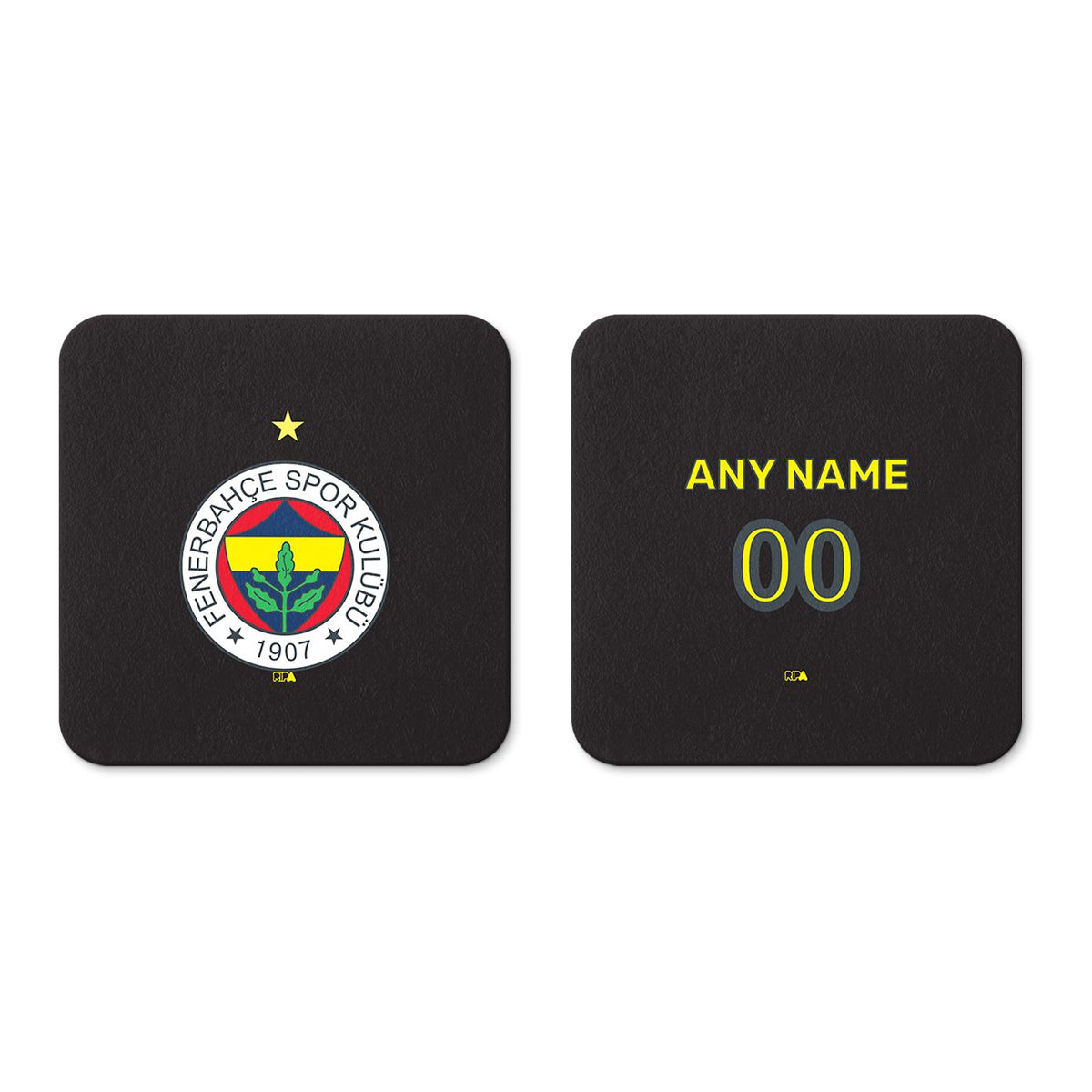 Coaster with the Fenerbahçe 2023-24 Home football shirt design by RIPA Football