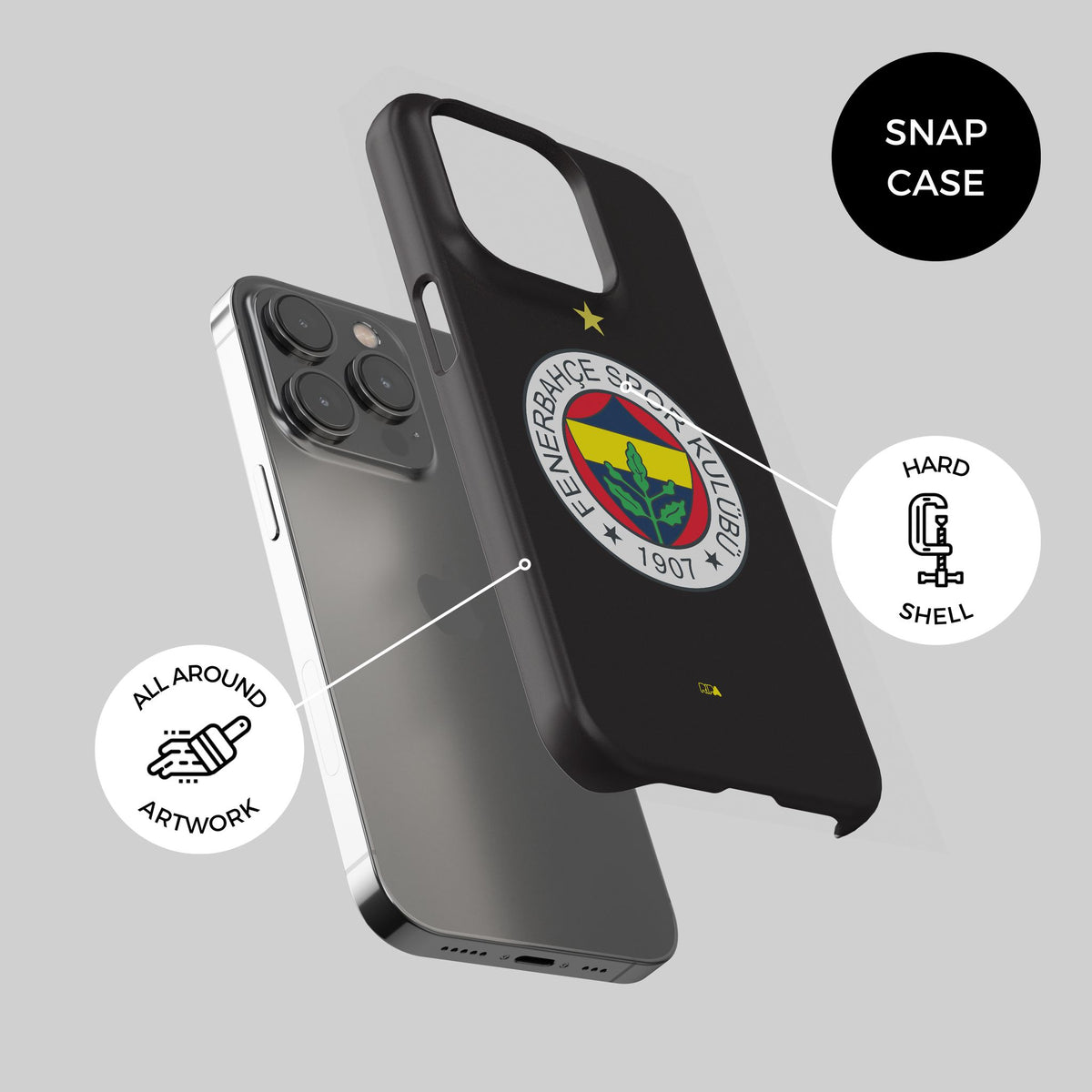 Phone case with the Fenerbahçe 2023-24 Home football shirt design by RIPA Football