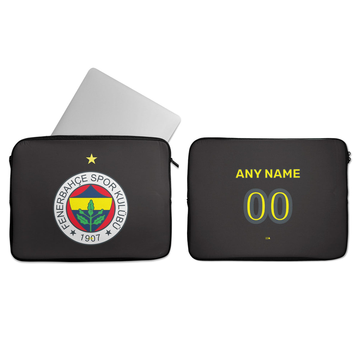 Laptop sleeve with the Fenerbahçe 2023-24 Home football shirt design by RIPA Football