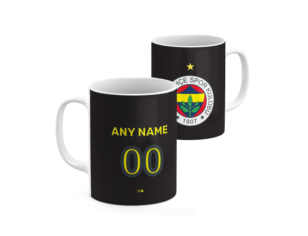Mug with the Fenerbahçe 2023-24 Home football shirt design by RIPA Football