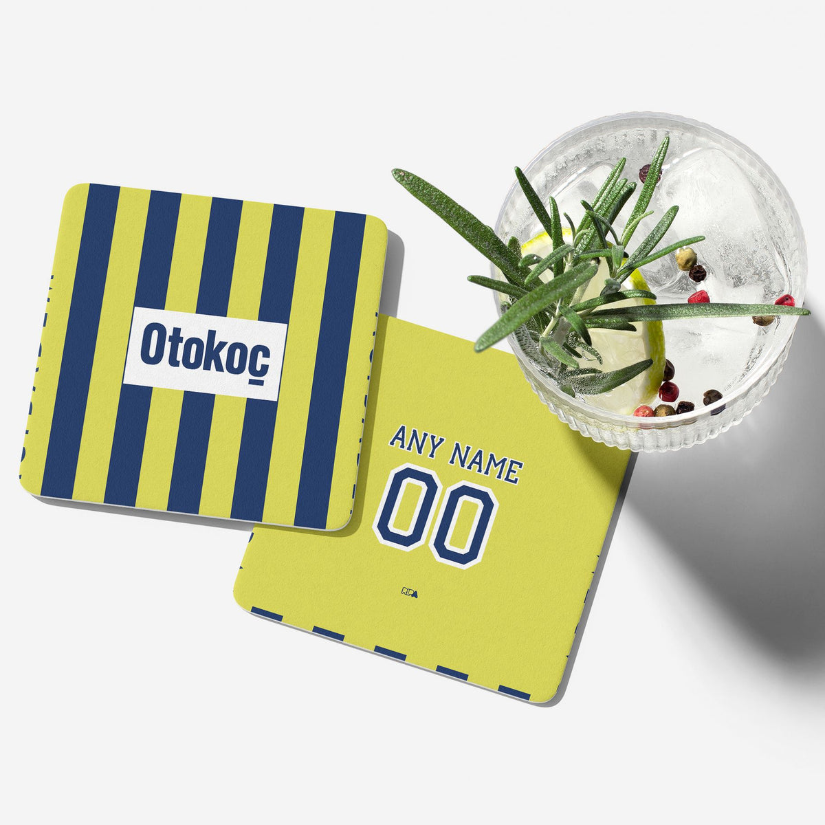 Coaster with the Fenerbahçe 2026-27 Home football shirt design by RIPA Football